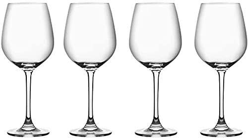 QUNINE Kelche Rotweingläser, klares Kristallglas für Weinproben, Elegante Party-Trinkgläser, Rotweingläser, Set mit 4 Stielgläsern (Farbe: B) (A)