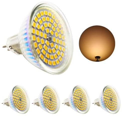 Chao Zan 3W GU5.3 MR16 12V LED Lampen,300 Lumens LED Birne,12V 120°Abstrahlwinkel Spot Glühbirnen,Nicht-dimmbar (Warmweißes Licht, 5 Stück)
