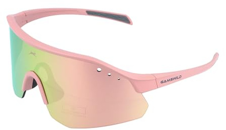 Gamswild WS2140 Fahrradbrille - Sonnenbrille - schnelle Rennradbrille - bruchsichere Polycarbonatgläser mit 100% UV400 Schutz – 28g