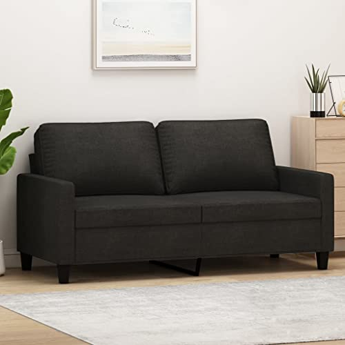 Cozynest 2 Sitzer Sofa Schwarz 140 cm Stoff
