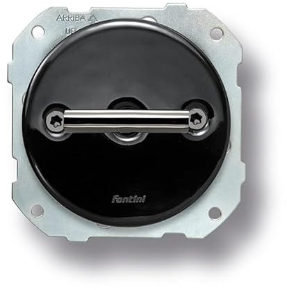 FONTINI - Va-et-vient double métal nickel noire porcelaine noire DO LOW