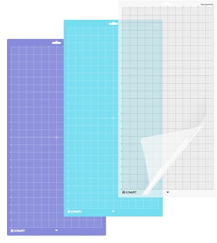 XINART Schneidematte 12x24 für Silhouette Cameo 4/3/2/1, (Standardgriff x1, Lightgriff x1, Stronggriff x1) Vielzahl Klebende 30x61 cm Ersatz Schneidematte für Silhouette Cameo 4