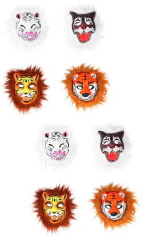 Toyvian 8stücke Tiger- Für Junge Mädchen Und Erwachsene Tiermasken Für Karneval Cosplay Und Halloween Einzigartige Leichte Performance-requisiten Zufälliger Stil