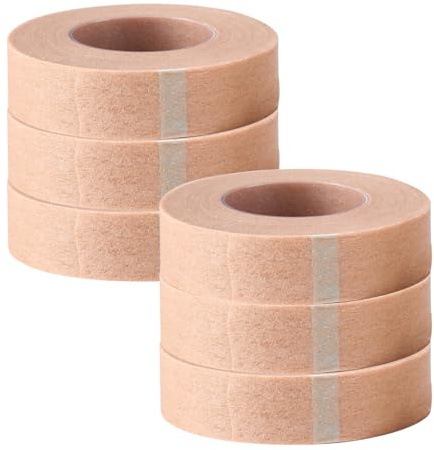 6pcs Micropore Surgical Tape Adhesive Medical Flexible Skin Tape Breathable | Nose Gauze Bandages Earring Cover Up Tape for pe Kids Wound Dressings Eyelash Extension Sports Injuries 1.25cm x 9.14m