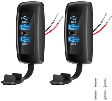 2 Stück GIBBAB 72W 12V USB-C Steckdose PD3.0 Kfz-Ladegerät, Wohnmobil LKW