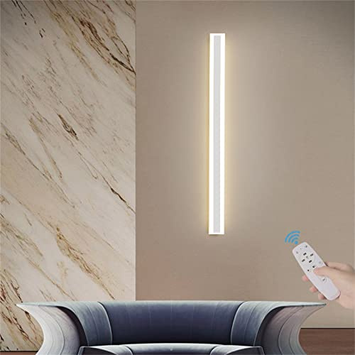 GZZBMY Modern Innen Wandleuchte Lange LED Mode Treppenhaus Dimmbar Wandlampe Mit Fernbedienung Interieur Minimalistisch Acryl Wandleuchter Schlafzimmer Korridor Wandbeleuchtung (Weiß,150CM)