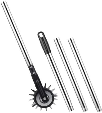 ROMISBABA 1set Bordatore Manuale Per Prato Con Ruote Rotanti Strumento Per Rimuovere Erbacce e Rifinire Bordi Di e Marciapiedi Design Ergonomico e Manico Esteso Per Maggiore Comfort