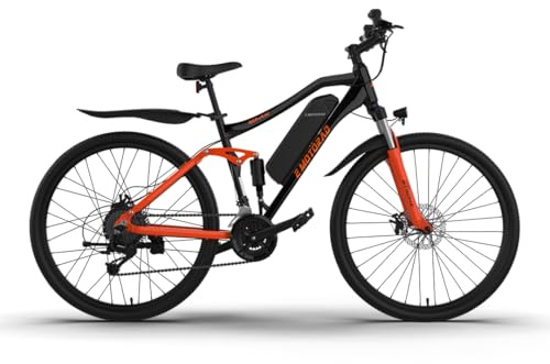 EMotorad EMX+ | Vélo électrique Tout-Terrain pour Adultes | pneus 27,5 x 2,1 | Moteur 36 V 250 W | Batterie 13 Ah Amovible | Double Suspension | Freins Hydrauliques | Écran Couleur C8