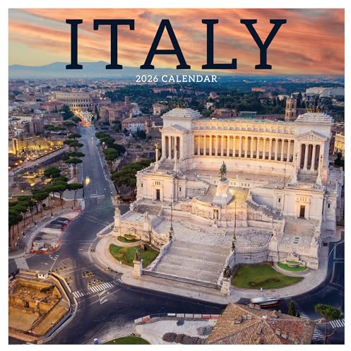 TF Publishing 2026 Italy Wall Calendar - Large Grids for Appointments and Scheduling - Vertical Monthly Wall Calendar 2026 with Premium Gloss Paper for Home and Office Organization - 12in x 12in