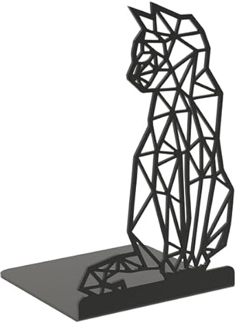 Innbee Bokstöd svart katt bokhållare stativ metallböcker hylla bok dekoration kattälskare bibliotek svart kattmotiv katt kontor bokhållare hylla
