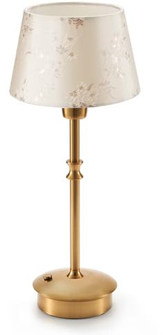 LIT AMPO Cordless Table Lamp with Dimmer, Rechargeable Battery Operated Lamp, Small Touch Nightstand Light, Warm Ambient Lighting for Restaurant Bar Dining Table Patio Side End Table Kitchen (Gold)