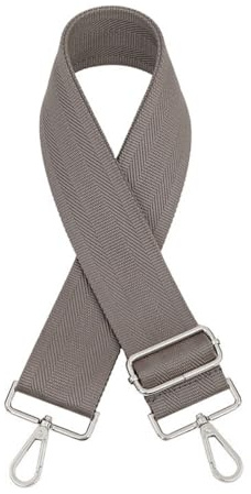 Blausky Taschengurte zum Wechseln,Taschenband Verstellbarer Schultergurt 75-130cm Schulterriemen 5cm Breit Taschengurt mit Silber Karabiner Ersatz Gurt Band Damen für Umhängetasche,Grau
