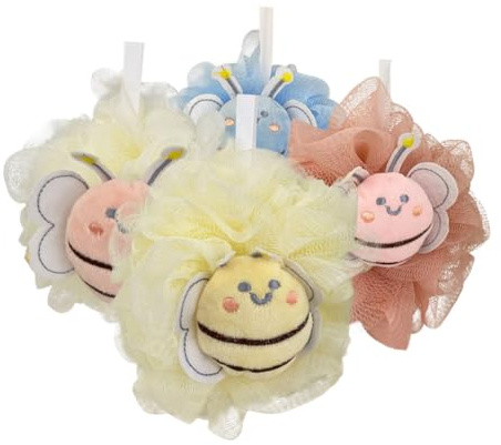 Mobestech 4stücke Junge Mädchen Fußbad Luffa Und Dusch-luffa Für Junge Mädchen Zum Baden Für Und Dusch- Für Frauen Sanftes Peeling Für Empfindliche Haut