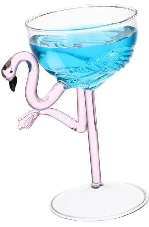 STOBAZA Bicchiere Da Vino a Forma Fenicottero Decorativo in Vetro Trasparente Bicchiere Da Cocktail Per Feste e Matrimonio Design e Coppa Riutilizzabile Per