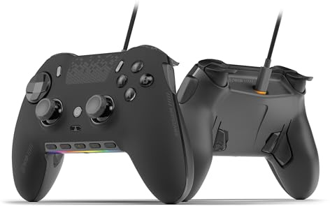 SCUF ENVISION Wired V2 (2025) PC Only Gaming Controller for Windows 10+ – Anti-Drift Thumbsticks, Five Remappable G-Keys, Remappable Back Paddles – Black