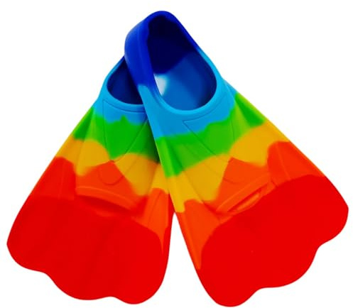 Kurze Schwimmflossen mit hoher Elastizität, weiche Silikonflossen für verbesserte Stabilität, Silikon-Textur, geeignet zum Schwimmen