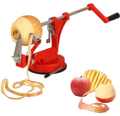 MeYuxg Edelstahl Spiralschneider, Manuelle Spiralschneider Kartoffel, Schälen, in Scheiben Schneiden Entkernen 3 in 1 kartoffelspiralenschneider, für Obst, Gemüse, Kartoffeln, mit Rutschfester Grif