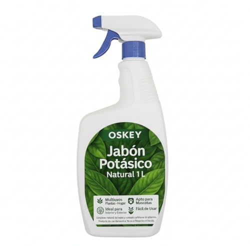 OSKEY Jabón Potásico para Plantas 750 ml, Concentrado Multiusos para Huerto, Jardín y Plantas de Interior y Exterior, Fácil Dilución y Aplicación, Limpieza de Hojas y Cuidado Vegetal