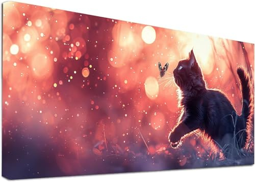 Diamond Painting Grande Gato, 5D Diamond Painting Adultos Mariposa, DIY Bordado Punto de Cruz Cristal Art Kits, Pintura Diamante Manualidades para Adultos, Decoracion Hogar Regalo 100x200cm 2-4111