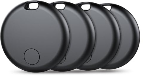 Air Tracker Tags-4 Pack: Smart Bluetooth Tracker, Item Finder Works with Apple Find My (iOS Only) App, Trakcer Tag Locator for Keys, Luggage, Satchel, weTag mini. (Not for Android Devices)