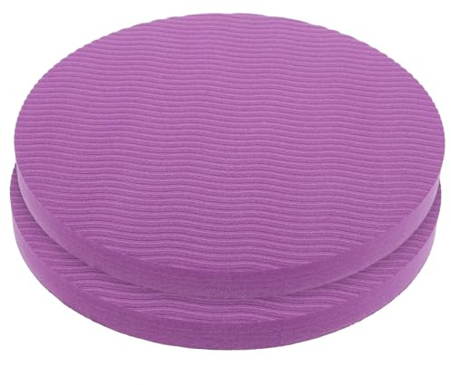 Lot de 2 Coussins de Soutien Yoga Ronds Tpe Caoutchouc pour Exercice | Violet, Léger et Confortable, Usage Jardinage, Format Compact pour Genoux et Coudes