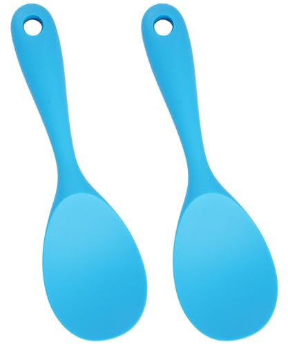 2 Pezzi Cucchiaini Da Riso, Cucchiaio Di Riso in Silicone, Cucchiaio Silicone Cucina, Cucchiaio Da Riso Antiaderente, Cucchiai Da Cucina in Silicone, Per Riso, Purè Di Patate, Mescolare