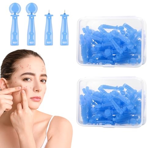ZORVYN 100 pièces, aiguilles pour éliminer les points noirs et l'acné, perce bouton, curette dermatologique, tire comedon, parfait les soins de la peau professionnels
