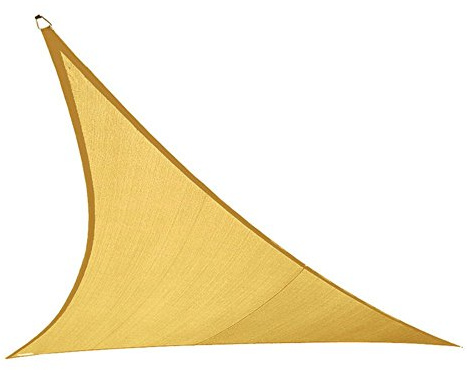 Coolaroo Coolhaven Shade Sail, 95% UV Block Shade and Sun Shield, Medium 12' Triangle Shade Sail Including Hardware Kit, Sahara Tan