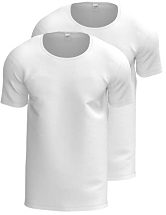 Calida Natural Benefit T-Shirt, Bianco (Weiss 001), Large Uomo, Confezione da 2