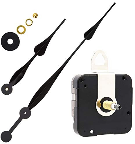 TIKROUND Youngtown 12888 High Torque Long Shaft Clock Movement Mechanism with 12 Inch Long Spade Hands Total Shaft Length 1-3/32 inches