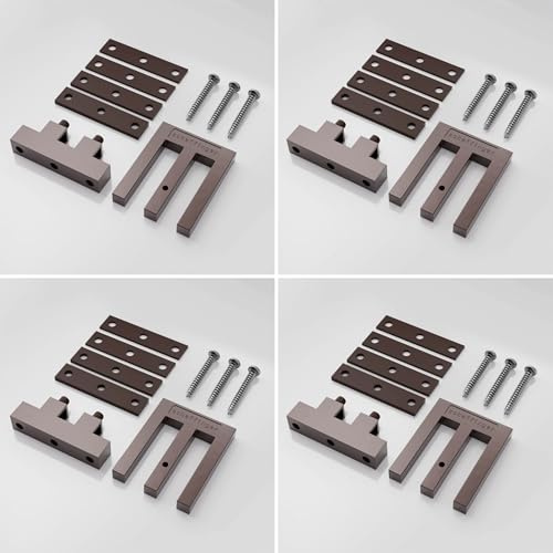 Scheffinger, Fenstersicherung für Fenster oder Türen aus Kunststoff/Holz/Aluminium, Einbruchschutz DIN zertifiziert, hochwertiger massiver Stahl, Schutz gegen Einbruch 4er Set (4, Sepiabraun)