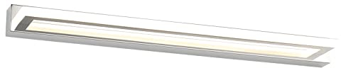 ECOBRT LED Specchio Luci Nero Bagno Specchio Lampade Indoor 13W 62cm Cromo Applique Specchio Bagno a LED, moderna luce per il bagno interna da luce neutra bianca a 4000K