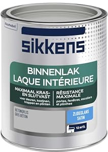 Sikkens - Peinture Laque Intérieure Bois et Fer - Résistance maximale aux taches et rayures - Satin Gris Béton 0,75 L