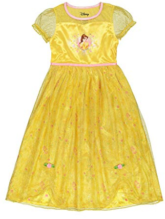 Disney Girls' Princess Fantasy Gown Nightgown, BELLE SHINES 3, 8
