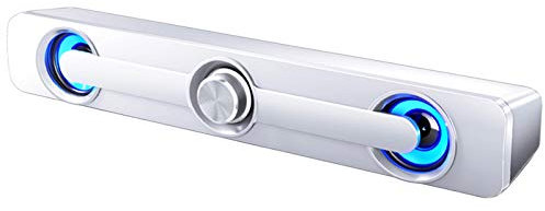 LXLTLB Barra de Sonido Bluetooth 5.0 Mini Soundbar Portátil Inalámbrico, Altavoces 2.0 Canales para TV/PC, Barra de Sonido PC,Soporte Conexiones de Ópticos/USB/AUX,Blanco