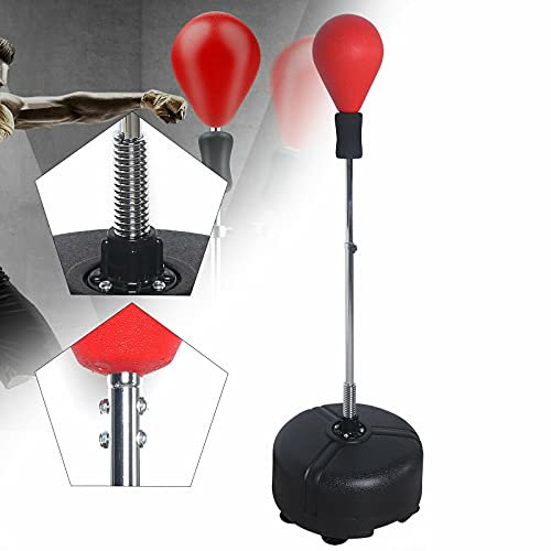 120-160 cm Punchingball Boxsack Verstellbar Boxbirne Erwachsene Tumbler Speed ​​standboxsack, PVC-kunststoffproduktion Empfohlener Sand, Design des Unteren Saugnapfs (Rot)