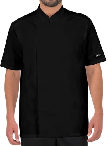 PALLTEX NORI SS Chaquetilla Chef Hombre Chaquetas de Chef Chaquetilla Chef Mujer Chaqueta Cocinero Hombre Ropa de Cocinero Negro, XL