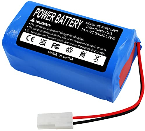 UURRPP Li-Ion 14.4V 3000mAh Kehrbatterie ist geeignet für Rowenta RR6875WH RR6925WH Explorer 60 Explorer 40 RR726