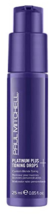 Paul Mitchell Platinum Plus Violet Toning Drops, Banishes Brass + Intensely Tones, Ideal for Blonde, Highlighted, Gray or Silver Hair, 0.85 fl. oz