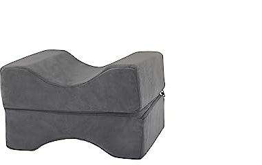 XDREAM ergonomisches Kniekissen für Seitenschläfer | Orthopädisches Beinkissen aus Memory Foam zur Entlastung von Knie und Rücken | Öko-Tex Zertifiziert |Waschbarer Überzug | anthrazit