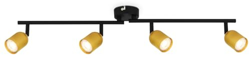 Briloner Lampe de plafond, lampe de plafond, lampe pivotante, lampe de salon, lampe de chambre, lampe de cuisine, noir et doré