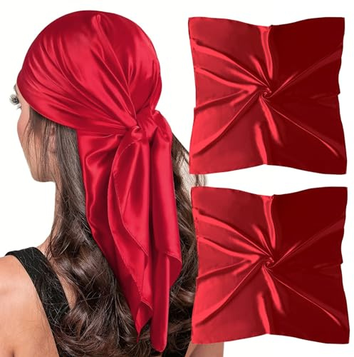 vimate Kopftuch für Frauen-35“ Quadrat Seide Gefühl Satin Schal Seidentuch für Haar Wrapping und Schlafen in der Nacht.