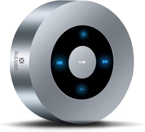 Xleader Mini Bluetooth Lautsprecher, Klein Musikbox, Touch Design, Unterstützt Aux-Eingang, Micro SD, 5W Kristallklarer Klang&Reicher Bass, 15H Spielzeit (Geschenkbox verpackt) Silbrig