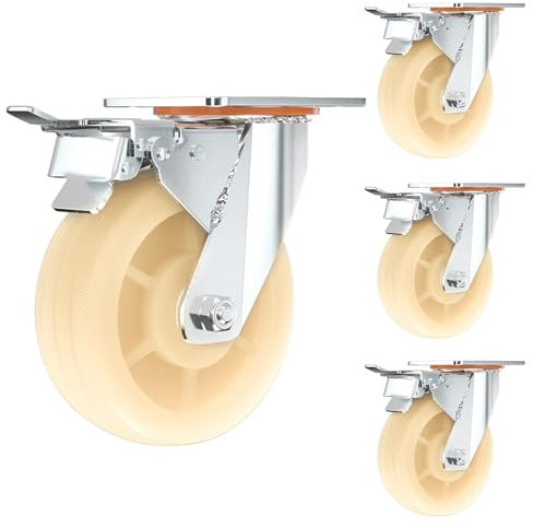 CuKYi Ruedas Giratorias De 360 ​​​​Grados, Ruedas Giratorias 4 Piezas, for Muebles, Carro, Ruedas De Cuna, Gabinete De Cocina, Ruedas Universales, Ruedas De Nylon, Ruedas con Freno for Servicio Pesado