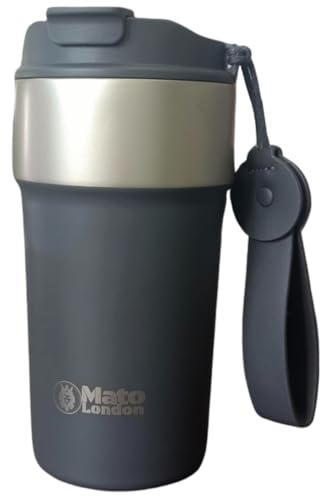 Mato London 500ml Travel Mug - Insulated Stainless Steel Coffee Cup with 100% Leakproof Lid, Reusable Thermal Flask for Hot & Cold Drinks, Fits Car Cup Holders, BPA-Free, Gift for Men & Women