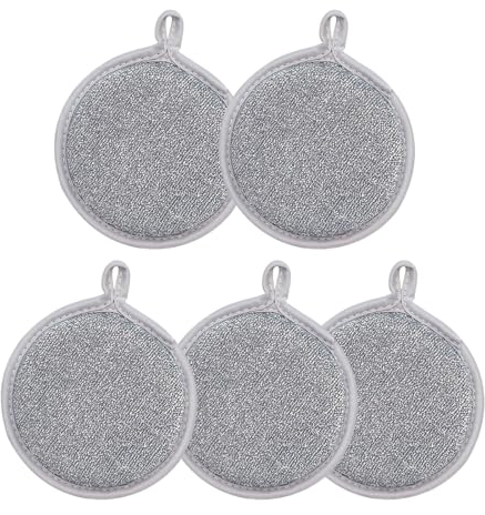 5 PCS Wire Dish Cloth,Wire Dishwashing Rags,Reusable Scourer Cleaning Rags for Wet and Dry,Dishcloths,Dish Cloths for Washing Up,Multipurpose Wire Dishwashing Rags for Wet and Dry,Wire Scourers