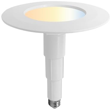 Jolux 1 Pack 5CCT Retrofit LED Recessed Lighting 6 Inch,Selectable 2700K/3000K/3500K/4000K/5000K,12W=60W,800Lumen,Dimmable Led Can Lights,Simple Installation Adjustable Retrofit Downlight,Bevel Trim