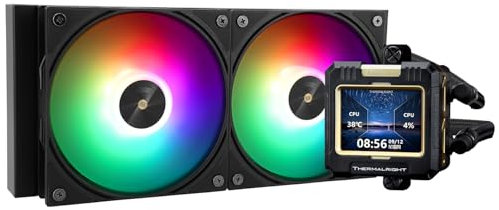 TR FW240 Black ARGB CPU Wasserkühler mit 2 PWM-Lüften, 3000 U/min Wasserpumpe, S-FDB-Bearing, für AMD/Intel