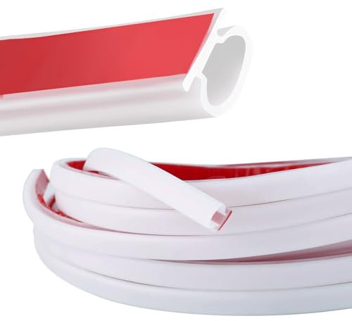 Guarnizione per Porta Finestra Adesiva, 7M Profili in Gomma D-Tipo Guarnizioni, Guarnizione per Finestre con Flessibile Impermeabile, Nastro Sigillante Anti-Collisione (Bianco)