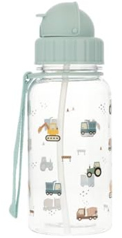 Tutete Kinder-Wasserflasche 500 ml Tritan mit Strohhalm und BPA-frei | Lastwagen